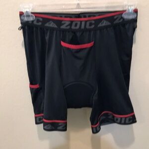 NWOT Zoic Cycling Padded Black and Red Essential Liner Shorts Mens-Size L